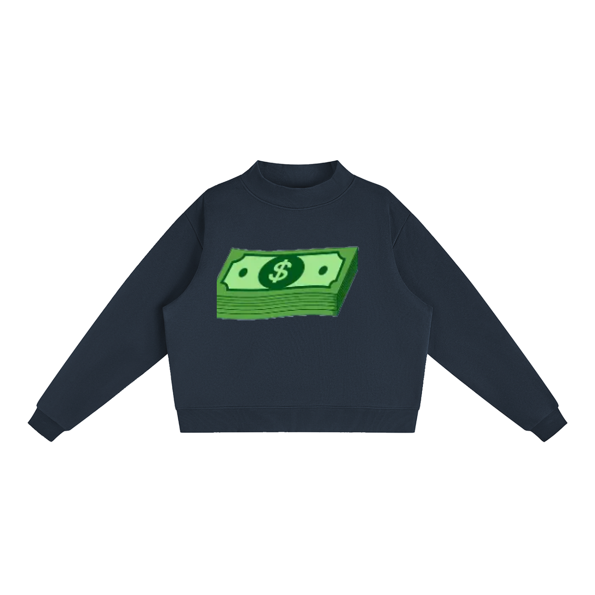Essential Fleece Mock-Neck Crew Sweatshirt
