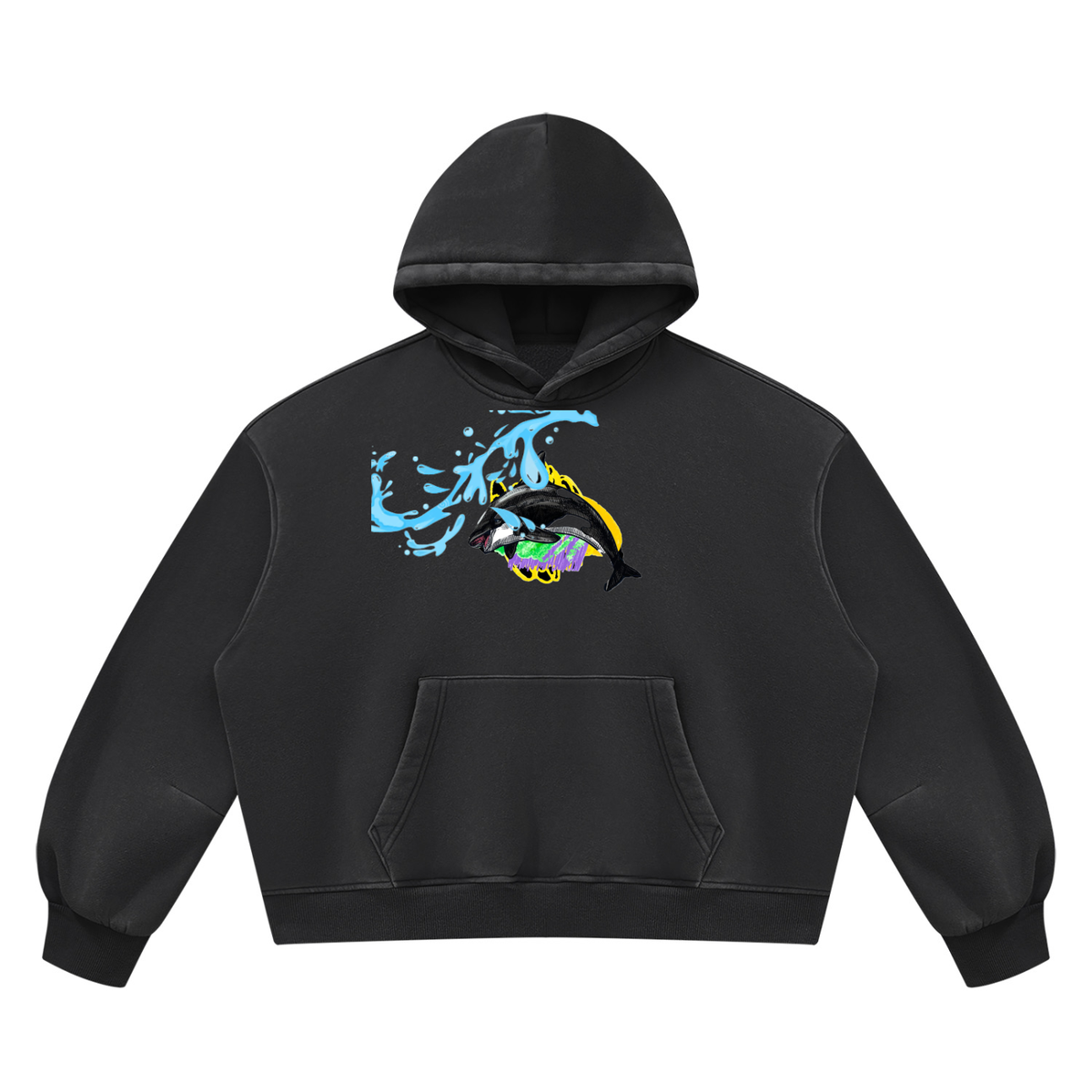 Unisex Vintage Wash Boxy Fleece Hoodie