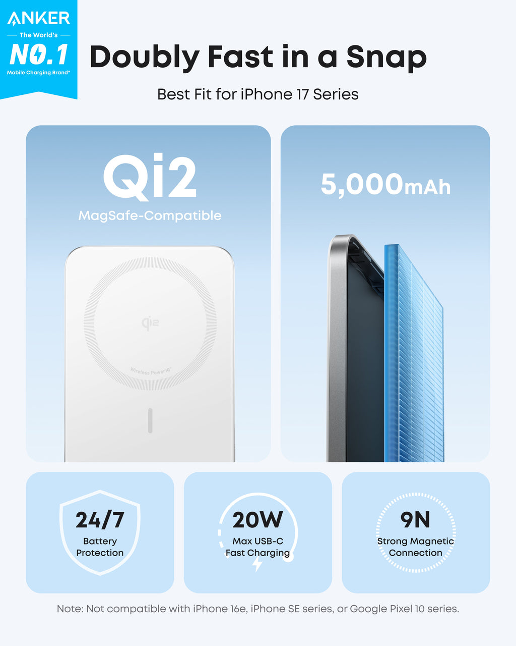 Anker Nano Power Bank (5K, MagGo, Slim)