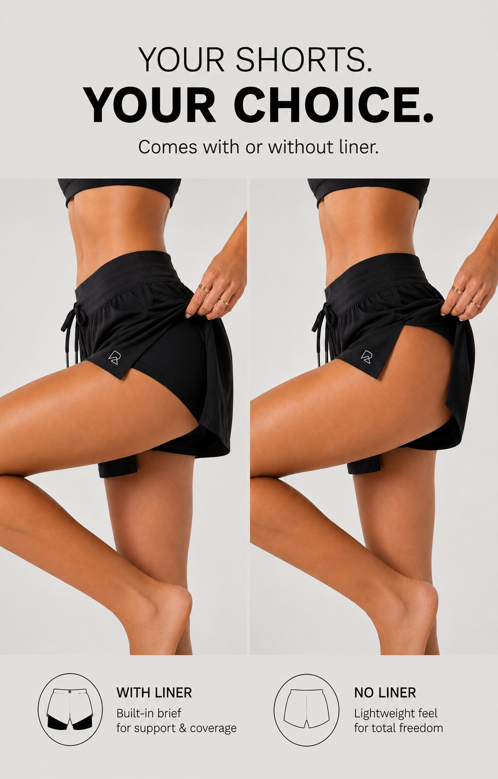 Cheeky Flyaway Women's Split Running Shorts - Black
